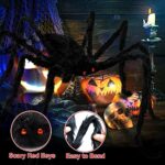 276” Halloween Triangle Spider Web+59” Giant Spider Decoration+49”Fake Halloween Spider Indoor Outdoor Halloween Decoration for Porch Yard Lawn Home Costumes Party Haunted House Décor