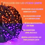JMEXSUSS 173ft 500 LED Orange and Purple Halloween Lights, 11 Modes Color Changing Halloween String Lights with Remote, Waterproof Halloween Tree Lights Plug in for Outdoor Party Halloween Decor