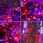 Dergo Halloween Orange & Purple Lights, 82ft 200 LED Halloween Fairy String Lights with 8 Modes, Plug in Orange Purple String Ligths for Halloween Party, Garden, Bedroom, Halloween Decorations