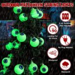 Halloween Decorations 19.7Ft 40LED Eyeball String Lights with Timer Remote Battery Operated 8 Modes Light Halloween Decor Clearance for Home Indoor Outdoor Halloween Party Supplies Garden Yard Tree