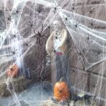 1100 Sqft Spider Webs Halloween Decorations With 80 Spiders Fake Spider Web Spooky Cobwebs Halloween Decorations Outdoor Indoor Party Yard Home Supplies