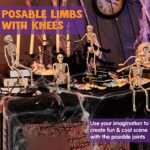 JOYIN Posable Halloween Skeletons, Full Body Posable Joints Skeletons 5 Packs for Halloween Decoration, Graveyard Decorations, Haunted House Accessories, Indoor/Outdoor Spooky Scene Party Favors