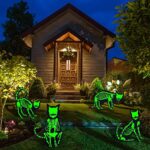 Halloween Decorations Outdoor, 4 Pack Waterproof Reflective Halloween Yard Signs, Glow in The Dark Stakes Scary Black Cat Yard Decor Decorations Outdoor for Home Party Garden Backyard Lawn Patio Decor