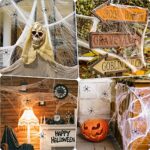 Giant Spider Webs Halloween Decorations, 1200 Sqft Outdoor Spider Web Decoration with 50 Fake Spiders, Scary Super Stretchy Cobwebs Halloween Decorations for Indoor Outdoor Decor Party Favor Supplies