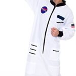 One Piece Astronaut Pajamas – Adult Space Jumpsuit Cosplay Costume by Silver Lilly (White, Large)