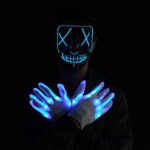 JOYIN Halloween Led Mask Light Up Scary Mask and Gloves Cosplay Costume (Blue)