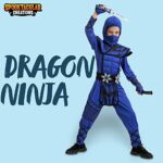 Spooktacular Creations Halloween Child Boy Dragon scales blue ninja costume for party (Small (5-7yr))