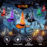 YUNLIGHTS 10pcs Halloween String Lights: Witch Hats String Lights 43FT, Witch Hats Lights Hanging RGB Lights with Auto Timer & 8 Lighting Modes, IP44 Waterproof for Halloween Decorations
