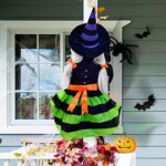 JOYIN 43″ Halloween Crashing Witch Into Tree Decoration, Cute Halloween Witch Outdoor and Indoor Tree Trunks or Pillars Decor for Lawn, Yard, Patio Decoration