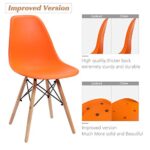 Furmax Pre Assembled Modern Style Dining Chair Mid Century Modern DSW Chair, Shell Lounge Plastic Chair for Kitchen, Dining, Bedroom, Living Room Side Chairs Set of 4 (Orange)