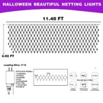 Dazzle Bright Halloween 360 LED Net Lights, 12FT x 5 FT Connectable Waterproof String Lights with 8 Modes, Christmas Decorations for Indoor Outdoor Party Yard Garden Decor, Purple & Orange