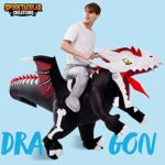 Spooktacular Creations Inflatable Costume for Adult, Dragon Skeleton Air Blow Up Costumes, Ride On Deluxe Costumes for Halloween Costume Parties
