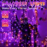 Ollny Halloween Lights Outdoor 240LED 80FT – Orange and Purple String Lights – 8 Modes IP44 Waterproof UL588 Timer Memory Plug in for Party Garden Yard Patio Tree Fence Indoor Halloween Decorations