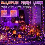 Ollny Halloween Lights Outdoor Indoor Decorations, 78FT 240LED Orange and Purple String Lights Waterproof, 8 Modes Plug in Timer Halloween LED Fairy Lights for Party Yard Tree Room Holiday Decor