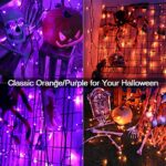 Brizled Color Changing Christmas Lights, 66ft 200 LED Orange Halloween Lights with Remote, Dimmable Outdoor Purple String Lights, Christmas Tree Lights Indoor, RGB Xmas Light for Halloween Party Decor