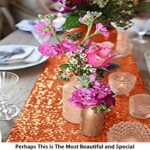 ShinyBeauty 12×72-Inch-Orange-Sequin Table Runner with Tassel for Dining Decoration-Sequin Dresser Scarves for Wedding Event (Orange)