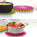 ME.FAN Silicone Trivet – Trivet Mat – Kitchen Hot Pads for Pots/Hot Dish Insulated Teapot Trivet Flexible Durable Non Slip Large Coasters 3 Set Orange