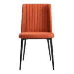 Armen Living Maine More Color Options Fabric Dining Accent Side Chair Set of 2, 18.5″ Seat Height, Orange