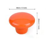 HUAMULAN 15PCS Orange Glossy Ceramic Knobs Button Round Mushroom Cabinet Dresser Vintage Pulls Door Handles Cupboard Wardrobe Drawer, Dia. 1.5 inch 38mm