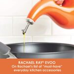 Rachael Ray Solid Glaze Ceramics EVOO Olive Oil Bottle Dispenser with Spout – 1 Piece, Orange