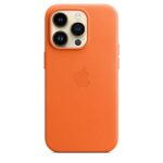 Apple iPhone 14 Pro Leather Case with MagSafe – Orange