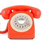GPO 746 Rotary 1970s-style Retro Landline Phone – Curly Cord, Authentic Bell Ring