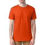 Hanes mens Essentials Short Sleeve T-shirt Value Pack (4-pack) athletic t shirts, Orange, Large US