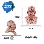 POWER TOY Halloween Mask Bald Scars Head Mask Scary Horror Costume Party Decoration Props Adult Latex Mask