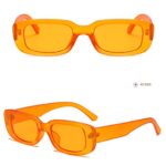 iKANOO Rectangle Sunglasses Women Fashion UV 400 Retro Square Frame Glasses Eyewear (Orange)