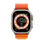 Apple Watch Ultra [GPS + Cellular 49mm] Titanium Case with Orange Alpine Loop, Medium (Renewed)