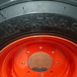 HORSESHOE 10-16.5 16PLY R-4 Extra Thick Rim-Guard Wall Super Heavy Duty LRH Tires mounted on 16.5×8.25 Orange Steel rims with Brass Valve Stem & Protection Shield – 10X16.5 16.5×8.25 SKS-8 (4)
