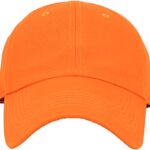 KB-LOW ORG Classic Cotton Dad Hat Adjustable Plain Cap. Polo Style Low Profile (Unstructured) (Classic) Orange Adjustable