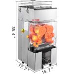 VBENLEM Commercial Juicer Machine, 110V Automatic Feeding Juice Extractor, 120W Orange Squeezer for 20-30 per Minute, with Pull-Out Filter Box SUS 304 Tank PP Cover and Two Peel Collecting Buckets