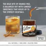 Collins Candied Fruit Orange Peel Twist in Syrup – Popular Cocktail Garnish for Skinny Margarita, Martini, Mojito, Old Fashioned Drinks, Peel for Baking, 10.9oz.