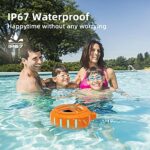 EBODA Bluetooth Shower Speaker, IPX7 Waterproof Portable Wireless Small Mini Speakers, Floating, 2000 mAh with RGB Light for Pool, Beach, Boat, Kayak Accessories, Gifts for Men and women -Orange