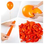 100pcs Orange Balloons, 12 inch Orange Latex Party Balloons Helium Quality for Party Decoration Like Birthday Party, Baby Shower,Wedding, Halloween or Christmas Party (with Orange Ribbon)…