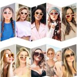 SOJOS Retro 90s Nude Rectangle Sunglasses For Women Trendy Chunky Glasses Gradient Orange Frame Orange Lens