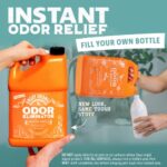 ANGRY ORANGE Pet Odor Eliminator for Strong Odor – Pack of 2 Citrus Deodorizers for Dog or Cat Urine Smells on Carpet, Furniture & Floors – 24 oz & 1 Gallon (Refill) – Puppy Supplies