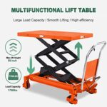 Tory Carrier Double Scissor Lifting Height Platform for Safe Freight Unloading and Warehousing Use,1760 lbs Capacity-Orange Style