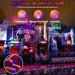Halloween Lights Outdoor Decorations – 99 Feet 1216 LED Curtain Fairy Lights with 228 Drops, 8 Lighting Modes & Timer, Waterproof String Lights for Indoor Garden Patio Home Decor, Orange & Purple