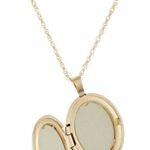Amazon Collection 14k Yellow Gold-Filled Oval Locket with Diamond-Accent, 20″
