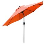 Sunnyglade 9′ Patio Umbrella Outdoor Table Umbrella with 8 Sturdy Ribs (Orange)