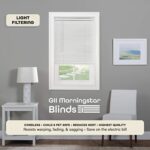 Cordless Light Filtering Mini Blind – 46 Inch Length, 64 Inch Height, 1″ Slat Size – Pearl White – Cordless GII Morningstar Horizontal Windows Blinds for Interior by Achim Home Decor