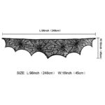 AerWo Halloween Decoration Black Lace Spiderweb Fireplace Mantle Scarf Cover Festive Party Supplies 45 X 243cm 18 x 96 inch