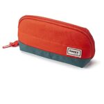 Sooez Wide-Opening Pencil Pen Case, Lightweight & Spacious Pencil Pouch Zipper Stationery Bag, Aesthetic Supply with Triangular Design for Adults, Orange