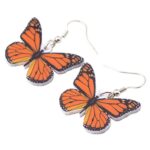 Bonsny Drop Dangle Big Monarch Butterfly Earrings Fashion Insect Jewelry For Women Girls Teens Gifts (Orange)
