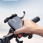 Lamicall Bike Phone Holder, Motorcycle Phone Mount – Motorcycle Handlebar Cell Phone Clamp, Scooter Phone Clip for iPhone 14 Plus/Pro Max, 13 Pro Max, S9, S10 and More 4.7″ – 6.8″ Smartphone, Orange