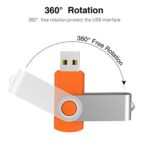 KOOTION 10 Pack 4 GB USB Flash Drive 4gb Flash Drives Keychain Thumb Drive Swivel Memory Stick Orange