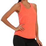 Aeuui Womens Workout Tops for Women Racerback Tank Tops Mesh Yoga Shirts Athletic Running Tank Tops Sleeveless Gym Clothes Orange