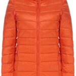 Mochoose Women’s Ultra Light Weight Outdoor Packable Coat Outwear Puffer Down Jacket(Orange,S)